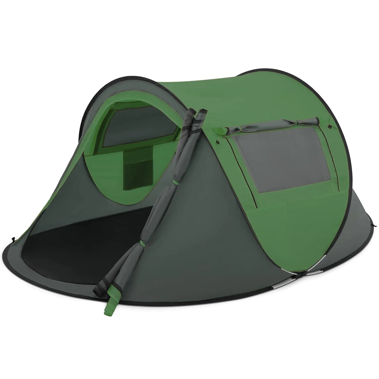 MoNiBloom Pop Up Tents for Camping 2 Person Easy Setup Automatic Hydraulic Water Resistant with 2 Doors and Side Windows Portable Lightweight Tent for Backpacking Trip Hiking Outing Green
