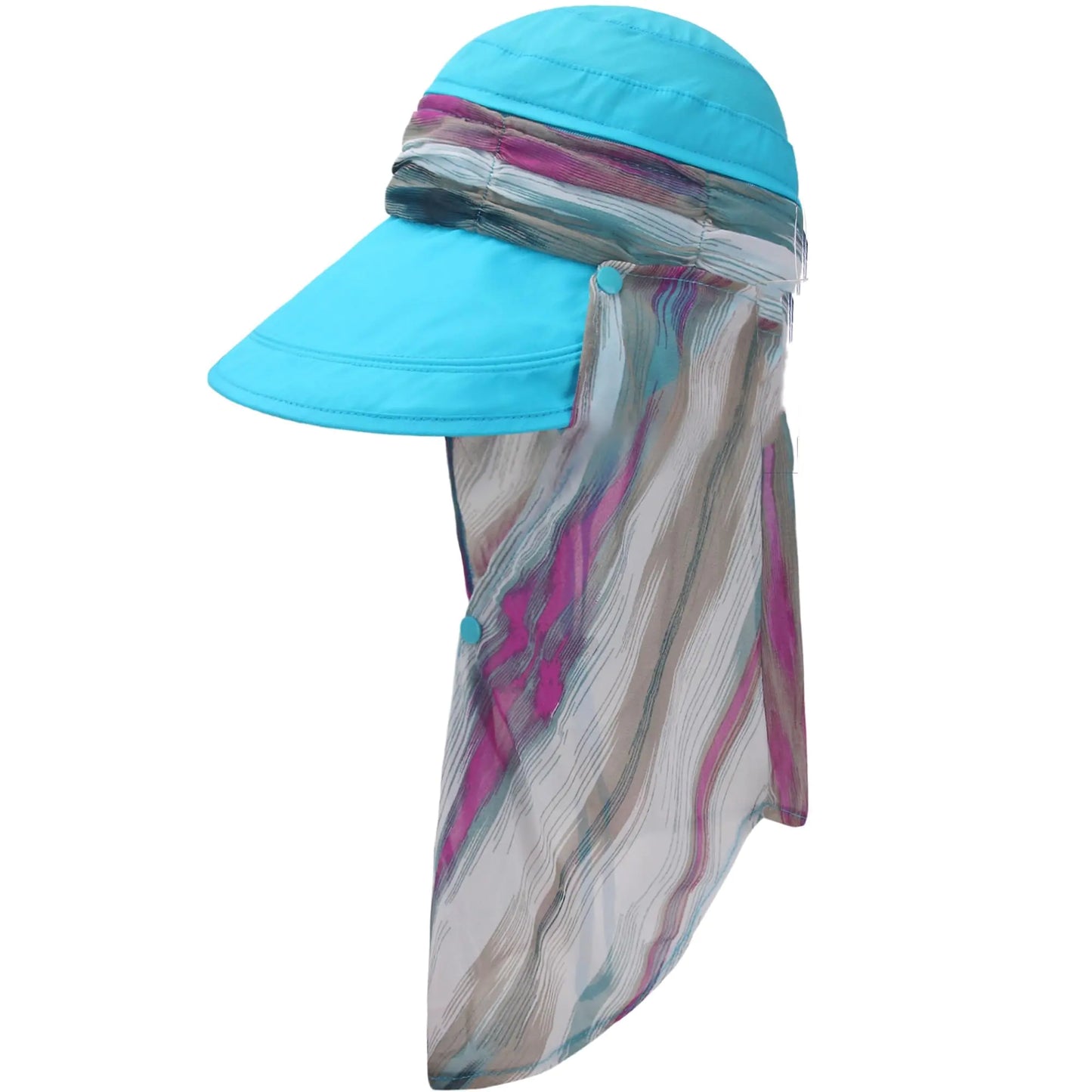 icolor Women Sun Hats UPF 50 Sun Protection Hat Summer Outdoor Neck Shield Flap Visor Hat Ponytail Hats Wide Brim Beach Hat