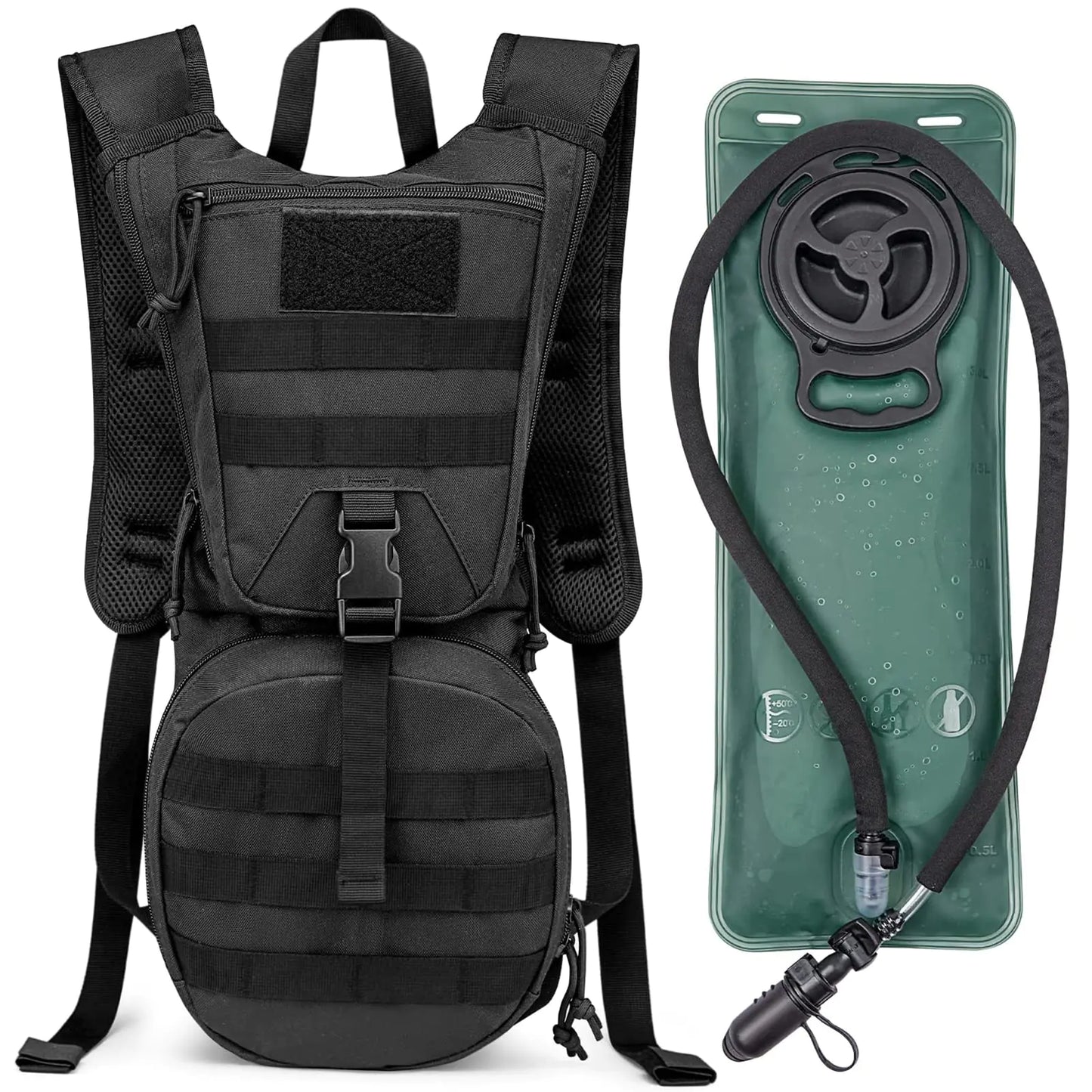 G4Free Tactical Hydration Packs Helmet Water Backpacks with 3L BPA Free Bladder Kids Adults for Hiking Cycling Running Skiing Walking and Climbing(Black)