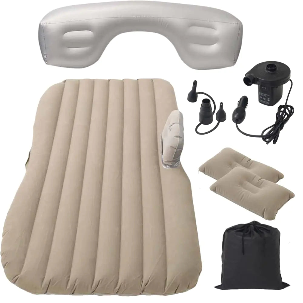 Japard Car Air Mattress for Back Seat Inflatable Thickend with Pump 2 Pillows 2 Cushions Carrying Bag Sleeping Bed for Universal SUV