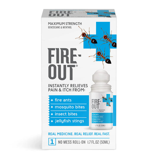 Fire Out Instant First Aid Pain Relief from Fire Ant Stings and Bug Bites 1.7 Ounce Roll-On