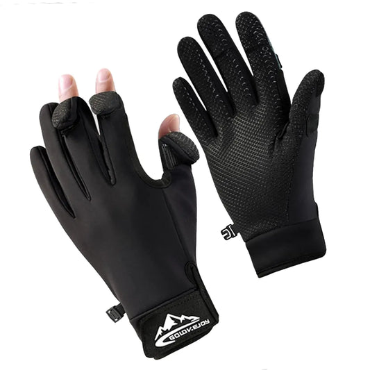 SUJAYU Fishing Gloves Men & Women Ice Fishing Gear Hunting Gloves for Men Cold Weather Kayak Gloves Fly Fishing Gear Cold Weather Hunting Gear (Black X-Large)