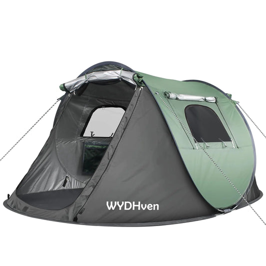WYDHven Pop Up Tents for Camping 2 Person Camping Tent with Extra Storage UV Protection Waterproof Tent Fully Taped Seams 2 Doors Easy Pop Up Tent for Camping Hiking and Traveling