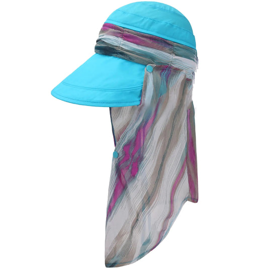icolor Women Sun Hats UPF 50 Sun Protection Hat Summer Outdoor Neck Shield Flap Visor Hat Ponytail Hats Wide Brim Beach Hat