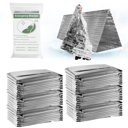 Emergency Mylar Thermal Blankets4-Pack Space Blanket Survival kit Camping BlanketThermal Blankets SurvivalEmergency Blankets Perfect for OutdoorsHikingSurvivalBug Out BagMarathons or Aid Car