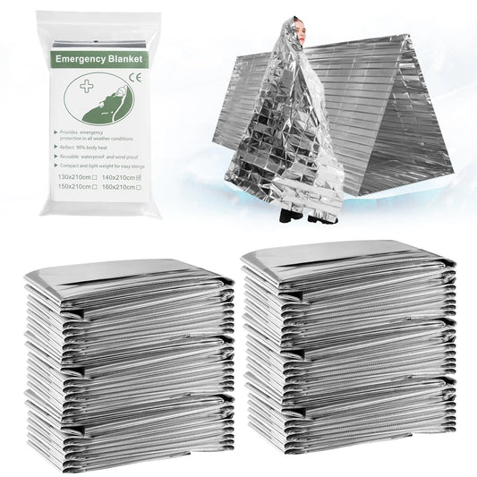 Emergency Mylar Thermal Blankets4-Pack Space Blanket Survival kit Camping BlanketThermal Blankets SurvivalEmergency Blankets Perfect for OutdoorsHikingSurvivalBug Out BagMarathons or Aid Car