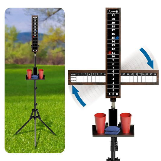 AIWEILUCK Cornhole Scoreboard with Drink Holder Score Keeper Set for Cornhole Game Cornhole Accessories Score Tracking Equipment for Outdoor Game