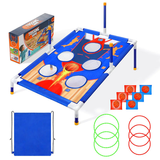MoKo Bean Bag Toss Game Kids Cornhole Game Set Outside Toys for Kids Ages 4-8 Cornhole Games for Kids Kids Fun Outdoor Toys for Toddlers 3-5 Ideal Birthday Christmas Party Ring Toss Games
