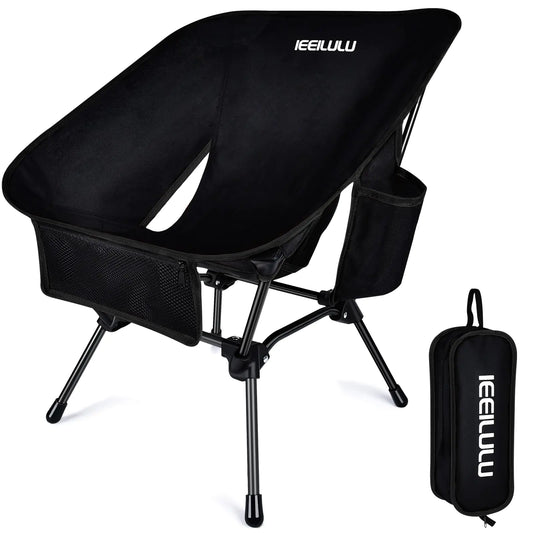 JONRRYIN Portable Camping Chairs Lightweight Backpacking Chair Folding Camping Chair Beach Chairs for Adults Ultralight Backpacking Chair for Outdoor Camping Travel Beach Picnic (1 Black)