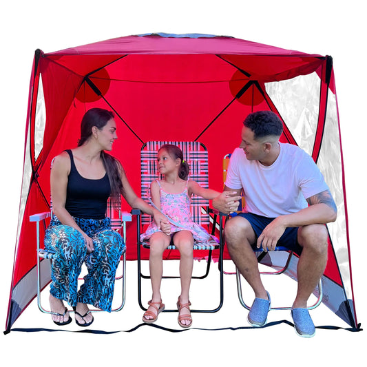 CoverU Sports Tent Pod Sun Protection Pop Up 2 Person Hot Climate Canopy Shelter Patent Pending - RED