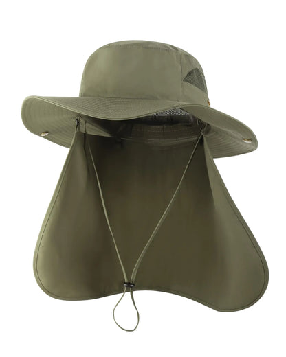 Zylioo Oversized 62-65cm UV Sun Hats with FlapsBig Size Boonie Hat with Drape Beach Hats with Neck Protection Flap