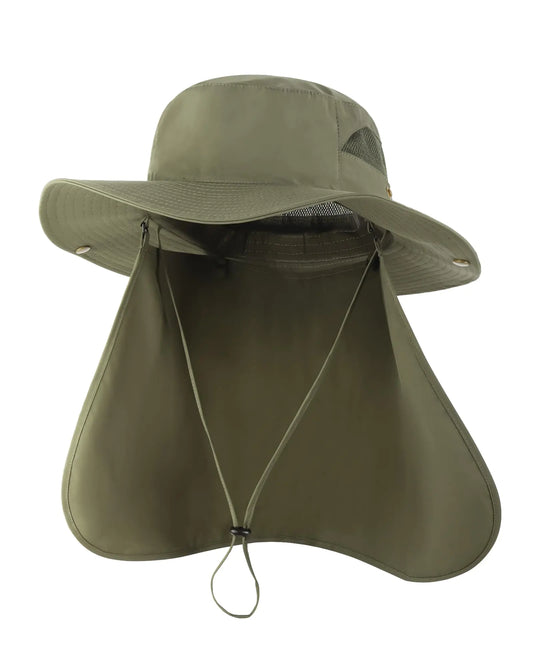 Zylioo Oversized 62-65cm UV Sun Hats with FlapsBig Size Boonie Hat with Drape Beach Hats with Neck Protection Flap