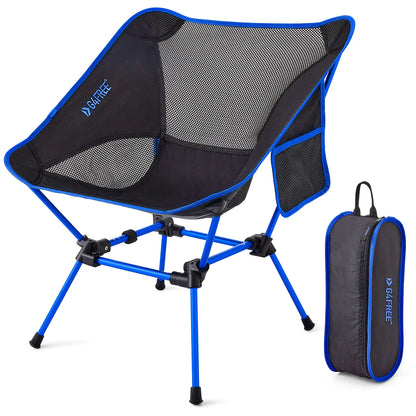 G4Free Camping Chairs Ultralight Compact Backpacking Folding Chairs Lawn Chairs Heavy Duty 330lbs with Side Pockets Packable for Outdoor Camp Travel Beach Picnic Travel Hiking Navy Blue